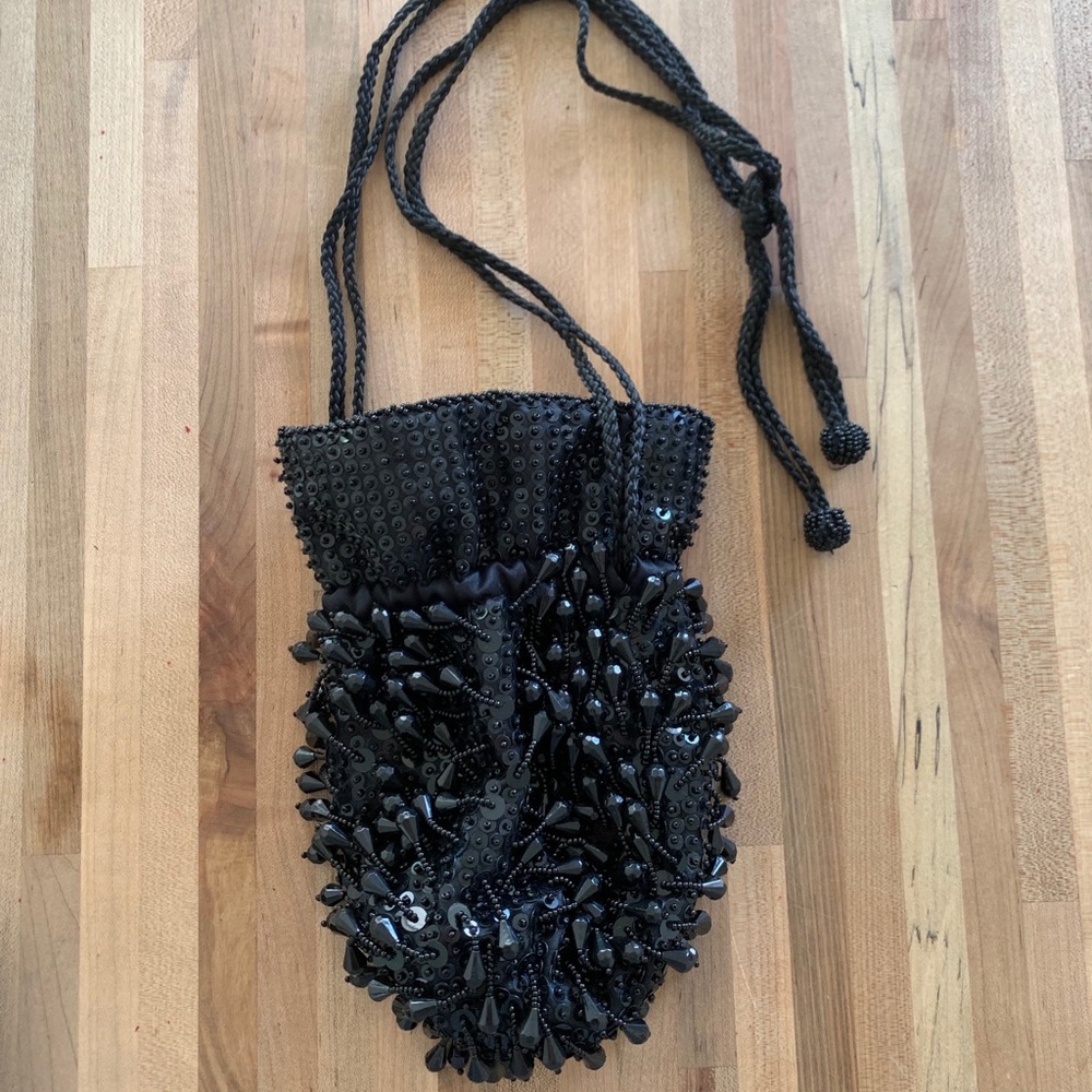 RARE Vintage Magie Noire Lancome Black Beaded Bag